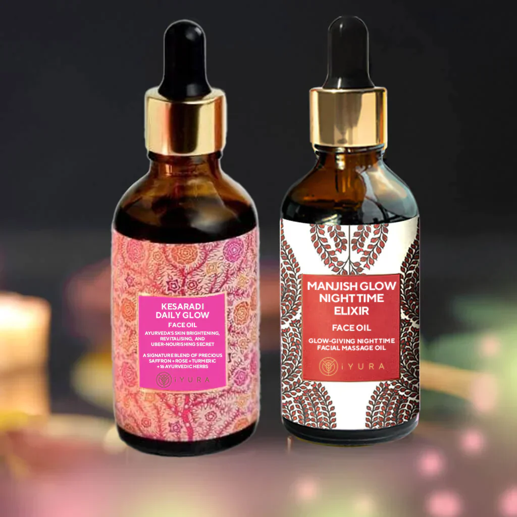 Day & Night Face Oil Duo - Best Moisturizer for Healthy Skin - Ayurvedic Natural Skincare Set - Image 2