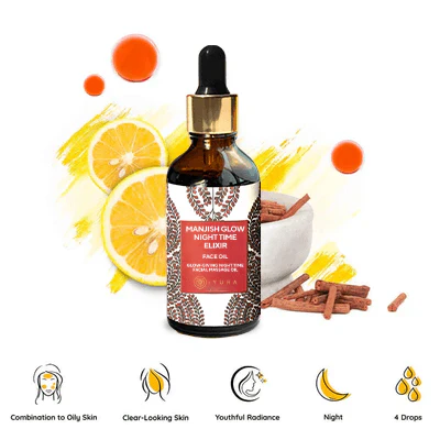 Manjish Glow Night Time Face Elixir - Best Ayurvedic Night-Time Face Oil - Natural Moisturiser for Healthy looking Skin| The Ayurveda Experience - Image 2