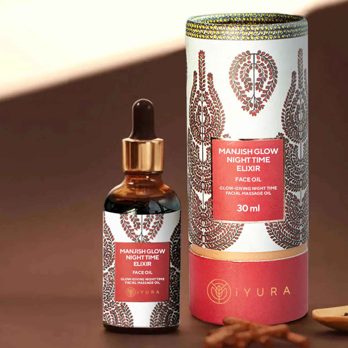 Manjish Glow Night Time Face Elixir - Best Ayurvedic Night-Time Face Oil - Natural Moisturiser for Healthy looking Skin| The Ayurveda Experience - Image 4